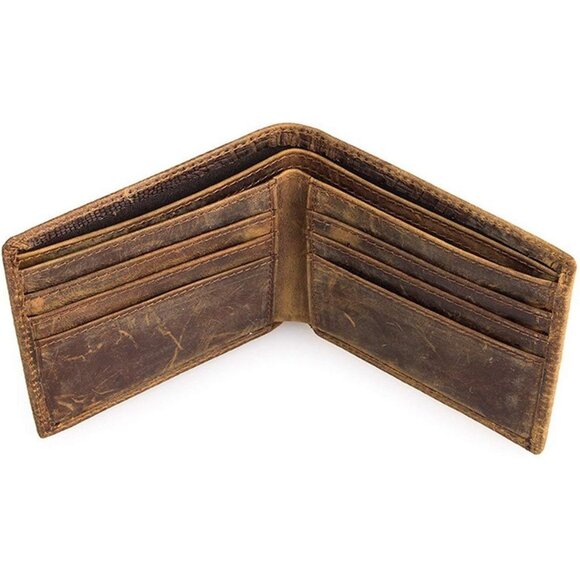 Ultra Slim Genuine Leather Bifold Crocodiile Wallets for Men Alligator Embossed - Picture 6 of 11